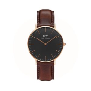 Daniel Wellington - Classic Black Bristol Ur 36 mm rosaguldfarvet stål DW00100137