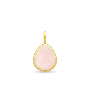 Paloma Forgyldt Sølv Vedhæng fra Julie Sandlau med Milky Rose Pear Cabochon Krystal