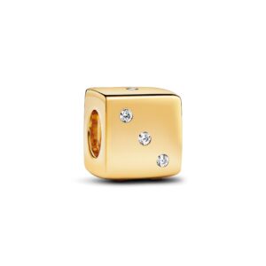 Pandora - Sparkling Dice charm Forgyldt metalblanding