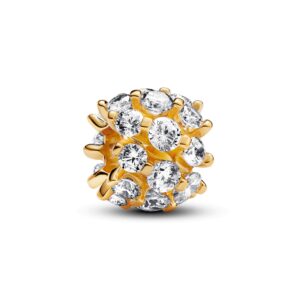 Pandora - Sparkling Round charm Forgyldt metalblanding