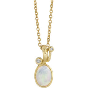 Rabinovich - Guld vedhæng, opal og diamant - Elegant Opal