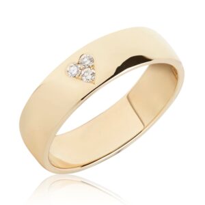 BARTOLI Classic vielsesring i 14 kt. Guld med Diamanthjerte 0,03 ct. - 4 mm