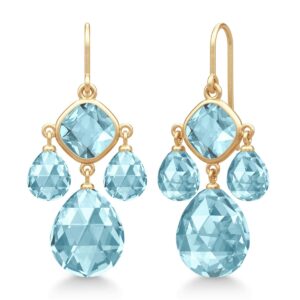 Julie Sandlau Olivia Chandelier Ice Blue Forgyldt Sølv Øreringe med Krystal