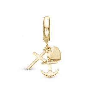 Christina Design London Jewelry & Watches - Faith Hope and Love charm, 6 mm Forgyldt sterlingsølv