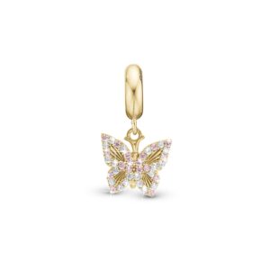 Christina Design London Jewelry & Watches - Sparkling Butterfly charm, 4 mm Forgyldt sølv