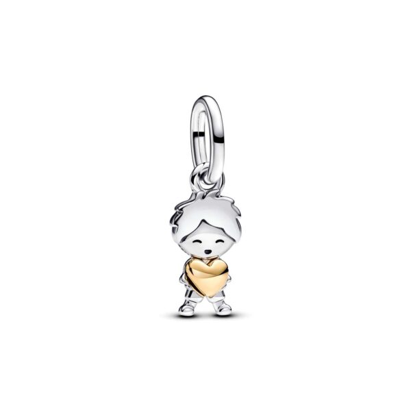 Pandora - Happy Boy dangle charm Sølv, forgyldt metalblanding sterlingsølv