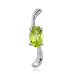 Vedhæng med Peridot - 17mm - m/kæde