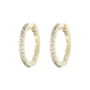 Aveny LUXURY - Click creoler, 12mm, 0,28ct. 14 kt. guld