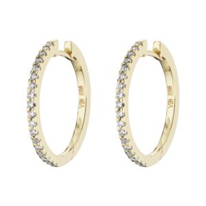 Aveny LUXURY - Click creoler, 16mm, 0,36ct. 14 kt. guld