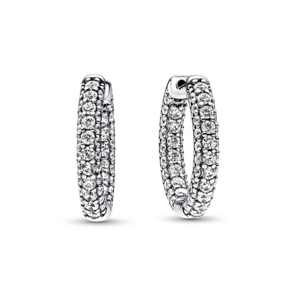 Pandora - Timeless Pavé Single Row creoler Sølv sterlingsølv