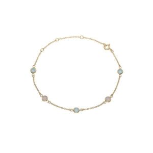 Aagaard - Armbånd i 8kt. guld m. pink&blå agater
