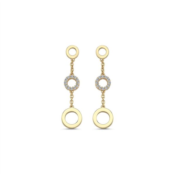 Ayla - Diamantørehængere i 14 kt guld med i alt 0,18 ct.