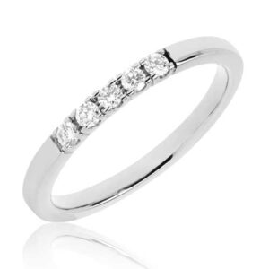 BARTOLI Alliancering i 14 kt. Hvidguld med Diamanter - 0,15 ct.