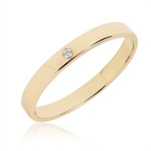 BARTOLI Classic vielsesring i 8 kt. Guld med Diamant 0,01 ct. - 2,5 mm