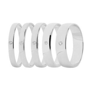 BARTOLI Classic vielsesring i Hvidguld med Diamant 0,01 ct. - fra 2,5 mm