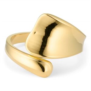 Blade forgyldt ring i ædelstål.