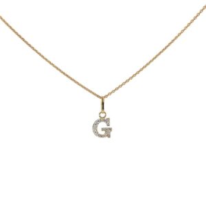 Bogstav vedhæng i 8 karat guld med zirkonia G