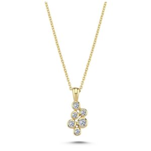 Bubbles - 14 kt guld vedhæng med i alt 0,17 carat