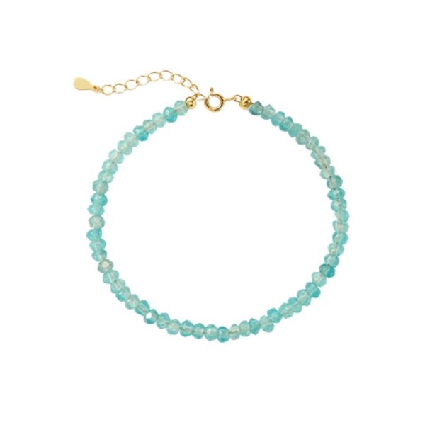 ByBirch - Lotus armbånd i forgyldt sølv m turkis jade
