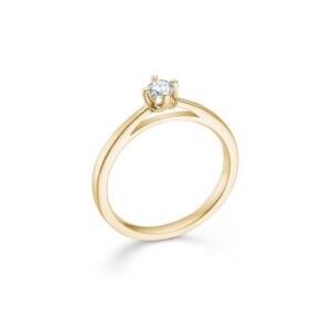 CROWN ring i 14kt. guld m. diamant (0,16ct.)
