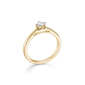 CROWN ring i 14kt. guld m. diamant (0,24ct.)