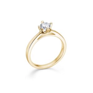 CROWN ring i 14kt. guld m. diamant (0,50ct.)