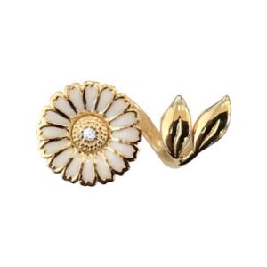 Christina Collect - MARGUERIT WITH LEAF forgyldt charm til læderarmbånd**