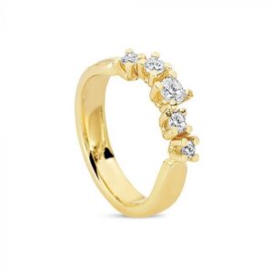 Diamond Twist ring i 14 kt guld m diamanter