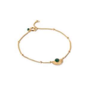 Enamel - Soleil armbånd i forgyldt sølv i Petrol Green