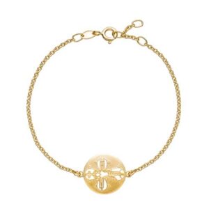 Forgyldt Armbånd i Sølv med Dagmarkors - 17 til 19 cm