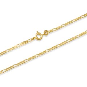 Forgyldt Figarokæde i Sølv - 1,4 mm