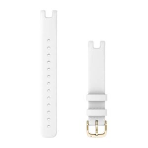 Garmin Lily urrem - 14mm. Hvid læder med cremefarvet guld-tone