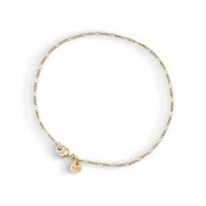 Gold Figaro Panser Armbånd i 14 Karat Guld - Size: Medium - Jane Kønig