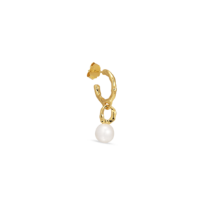 Gold Mary Hoop With Pearl Drop - Right - Jane Kønig