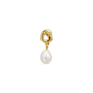 Gold Space Stud With Pearl - Right - Jane Kønig