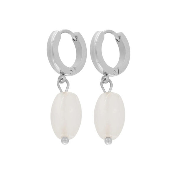 Hope ørering sølvbelagt med hvid perle