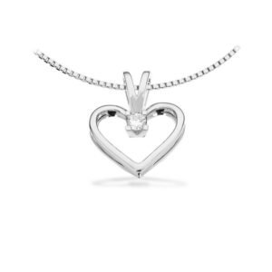 Kleopatra Hjerte Vedhæng 14 kt. hvidguld 0,05 ct.