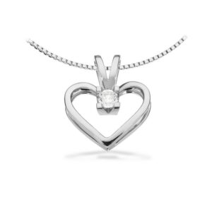 Kleopatra Hjerte Vedhæng 14 kt. hvidguld 0,15 ct.