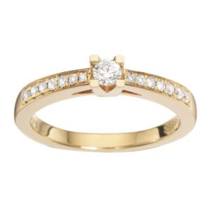 Kleopatra Queen Ring 14 karat guld med 0,22 ct W/si