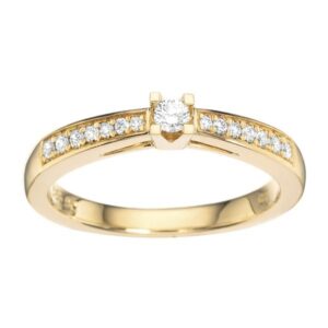 Kleopatra Queen Ring i 14 kt guld med 0,15ct W/si