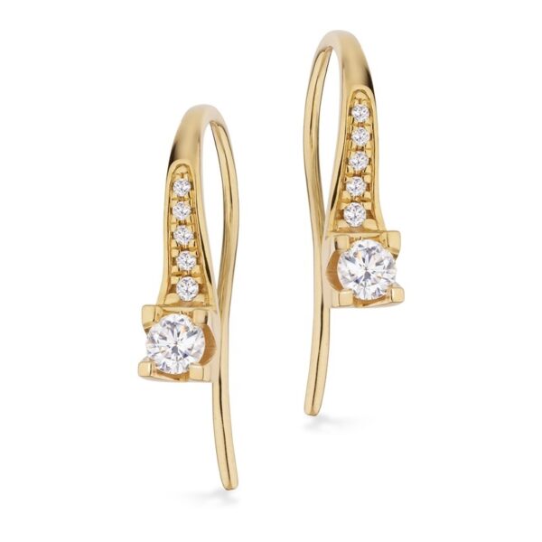 Kleopatra Queen diamantøreringe i 14 kt guld m. 0,25ct