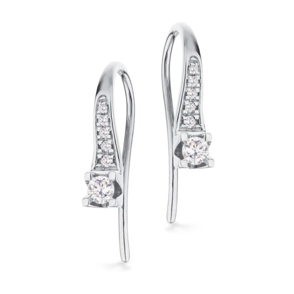 Kleopatra Queen diamantøreringe i 14 kt hvidguld m. 0,20ct