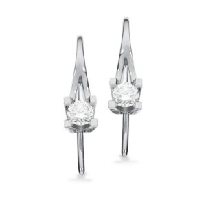 KleopatraØrebøjler 14 kt Hvidguld. Brillant på i alt 0,30ct