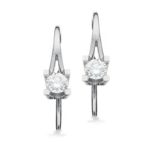 KleopatraØrebøjler 14 kt Hvidguld. Brillant på i alt 0,40ct