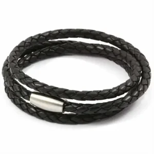 Læderarmbånd trible "Steel"