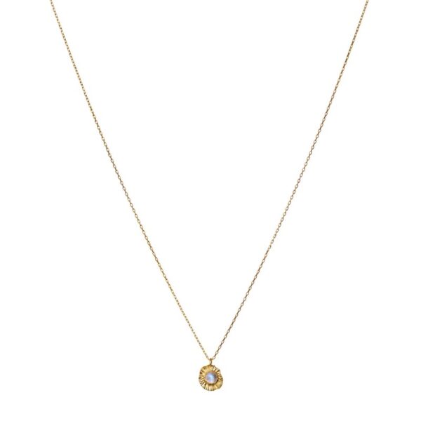 Maanesten - Astra halskæde i forgyldt sølv m. månesten