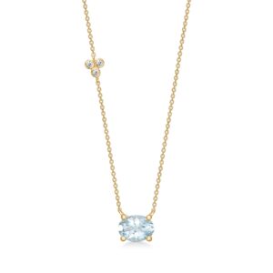 Mads Z - Aquamarine Triology 14kt guld halskæde - 1526111