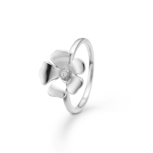 Mads Z - Fleur sølv ring med funklende hvid topas - 2146106