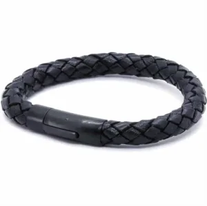 Mænd Chart læderarmbånd sort/sort.