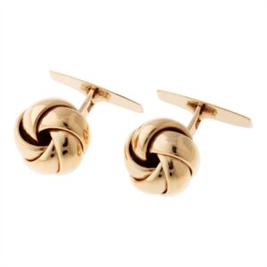 Manchetknapper i 14 kt. Guld med flettet Knude - 15 mm